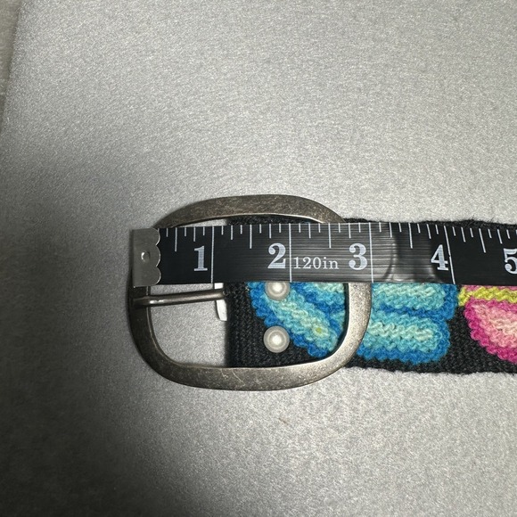 Colorful Embroidered Floral Wool Belt Bohemian Artsy Women's Made In Peru - Picture 8 of 12